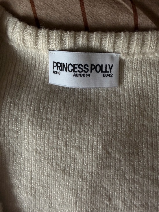 Princess Polly Sweaters - Princess Polly Cream Ribbed Crew Neck Sweater